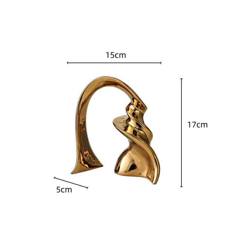 Afralia™ Silver Twisted Ribbon Arch Figurines, Home Decor Accessories