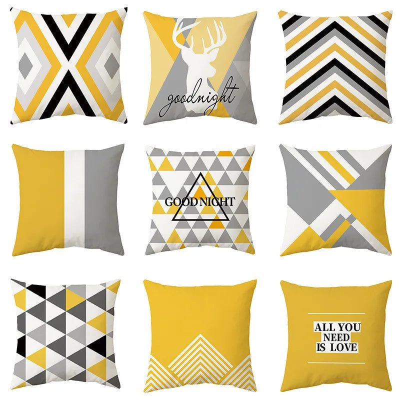 Geometric Pattern Throw Pillow Cover by Afralia™ for Home & Office Decor.