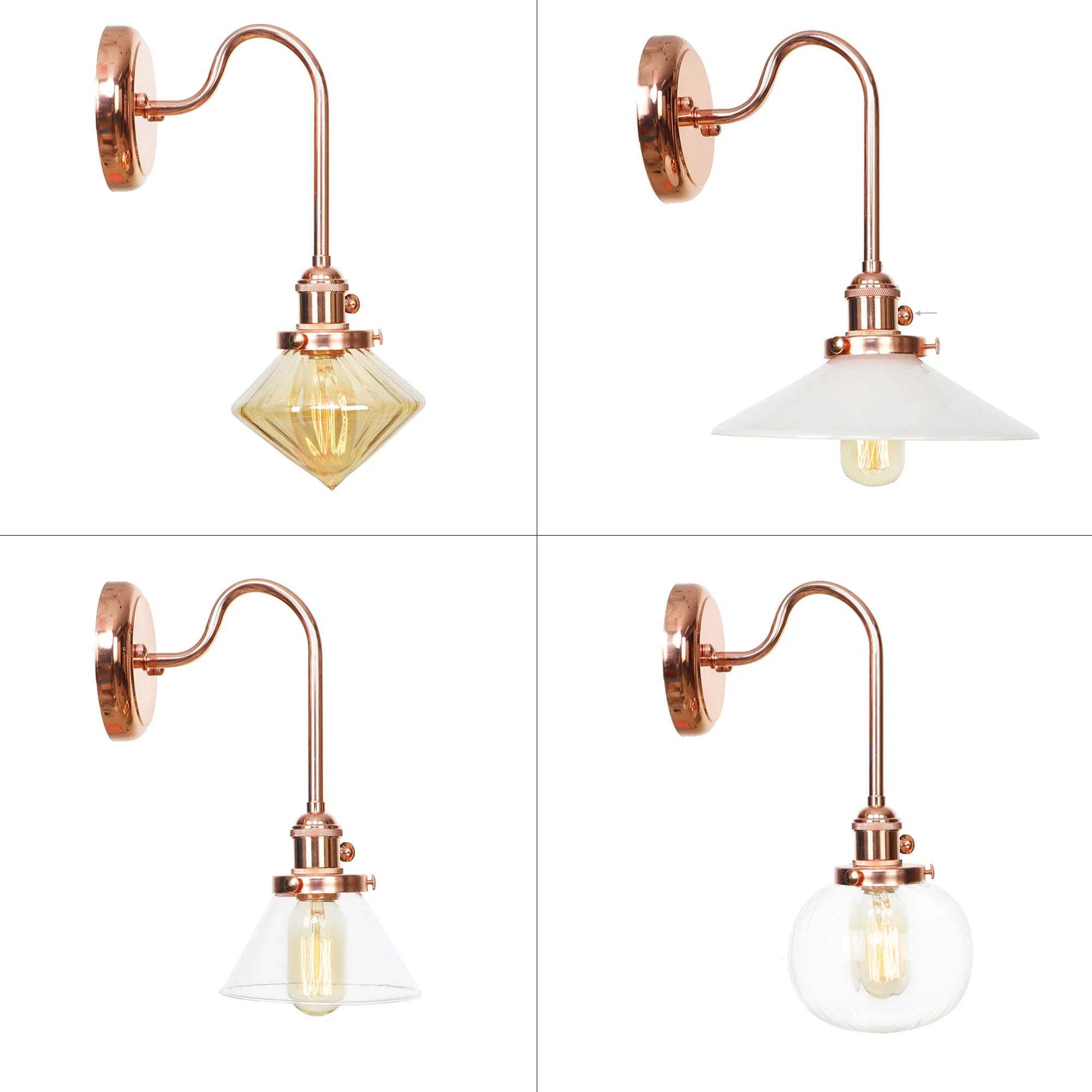 Afralia™ Scandinavian Glass LED Wall Sconce Modern Interior Wall Lamps