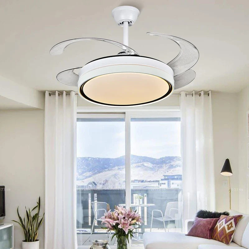 Afralia™ Modern LED Ceiling Fan with Remote Control for Living Room, Bedroom, Dining Room