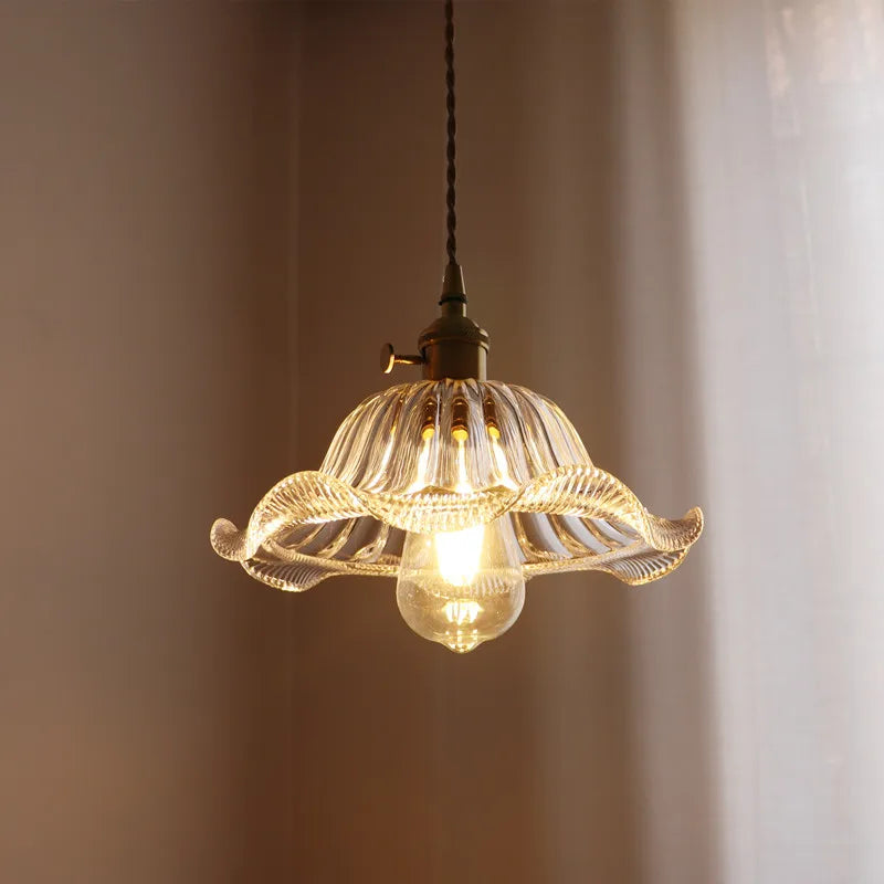 Afralia™ Green Stripe Glass Pendant Lamp Fixture for Home Decor & Kitchen Lighting