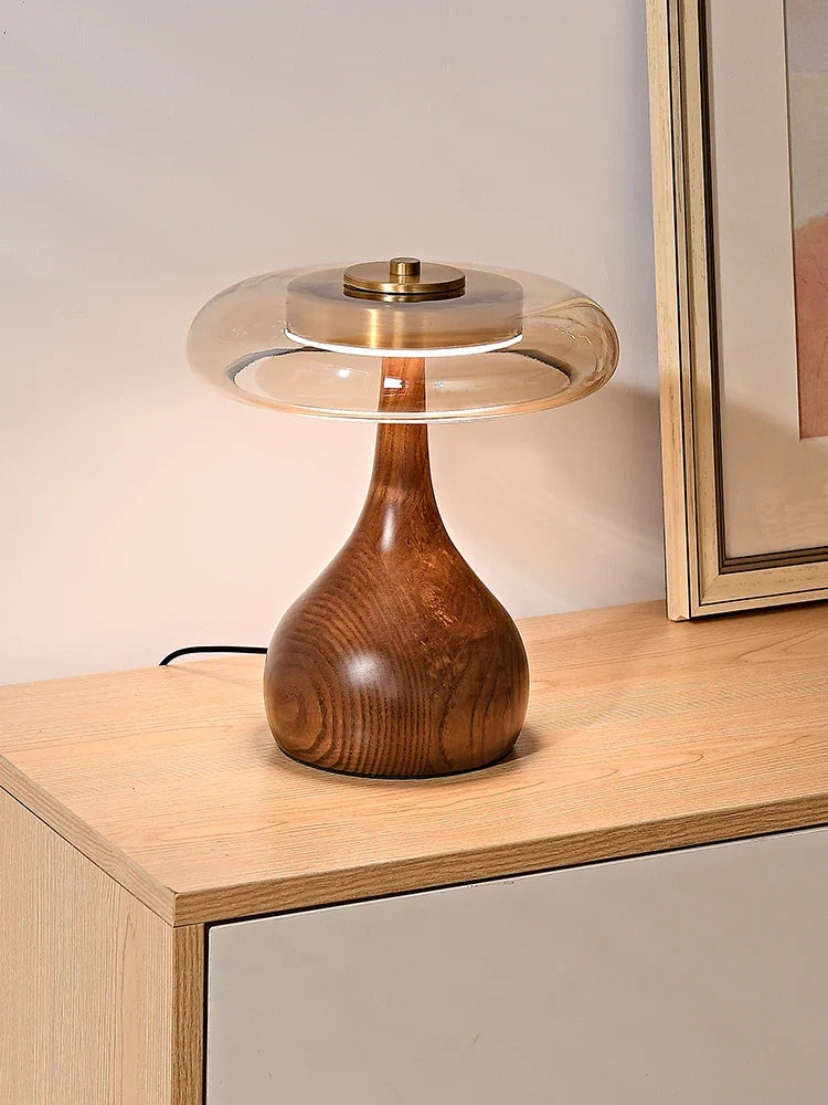 Afralia™ Andi Walnut Table Lamp for Living Room Bedroom Study Hotel Creative French Style