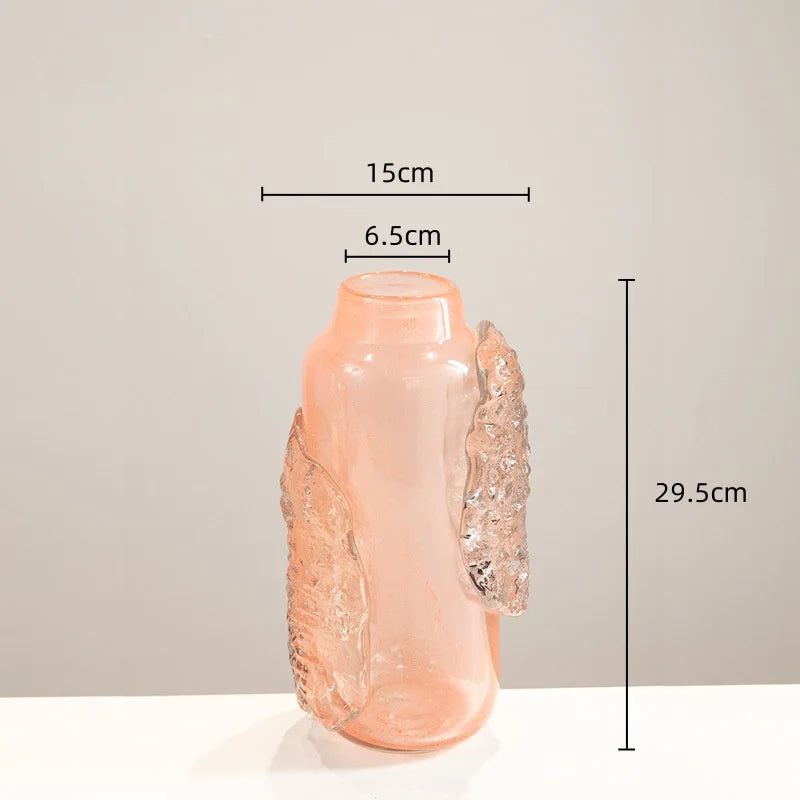 Afralia™ Pink Glass Ice Cubes Vase - Home Decor Flowerpot & Terrarium