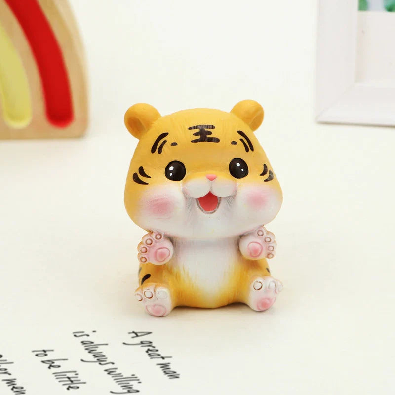 Afralia™ Lucky Tiger Figurine | New Year Fortune Symbol Home Decor Miniature