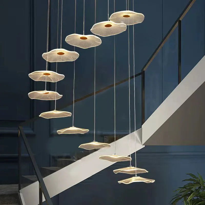 Afralia™ Nordic Lotus Leaf Chandelier: Modern Lighting Fixture for Various Spaces