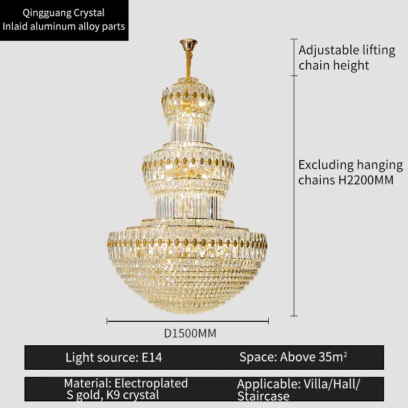 Afralia™ Crystal Duplex Decorative Luxury Lighting for Hotel Lobbies and Living Rooms