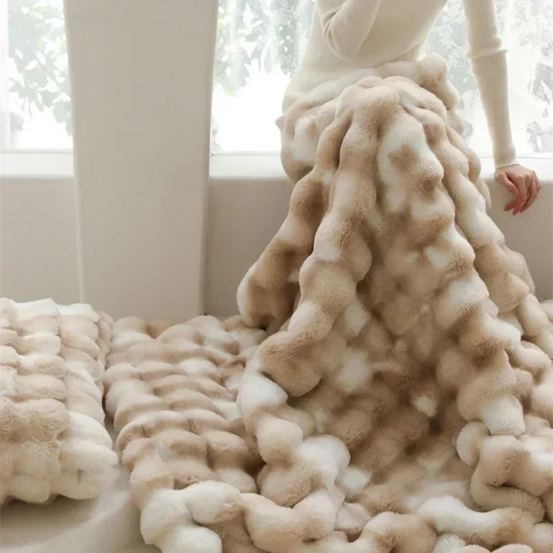 Afralia™ Luxury Tuscan Fur Winter Blanket: Super Comfortable & High-End Warmth