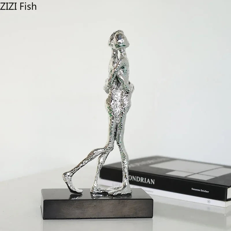 Afralia™ Abstract Couple Statue for Desk Decoration and Room Aesthetics