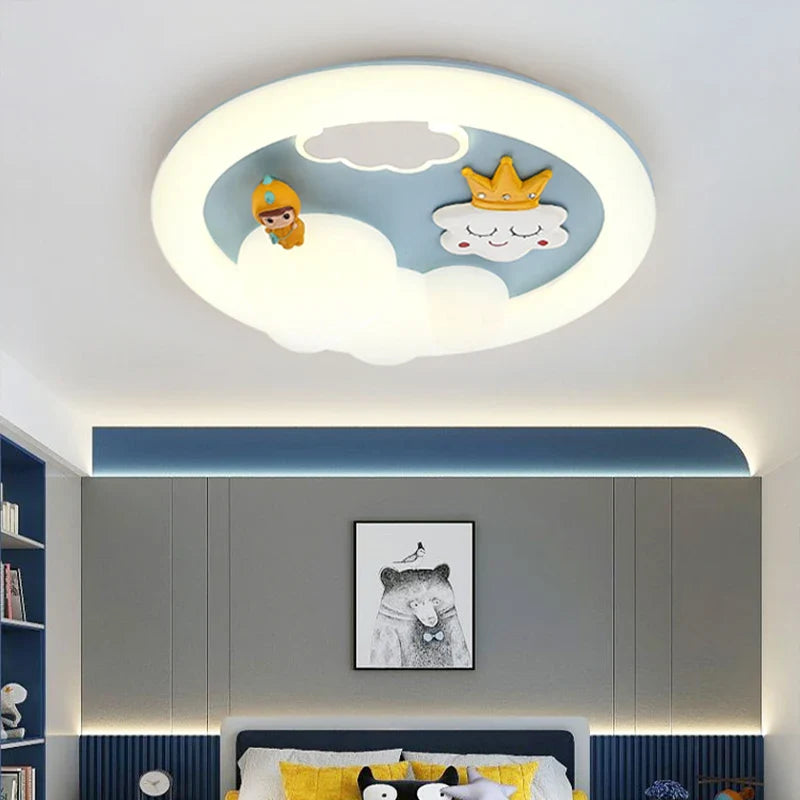 Afralia™ Kids Ceiling Light: Minimalist Pink Blue Lamp for Bedroom or Living Room