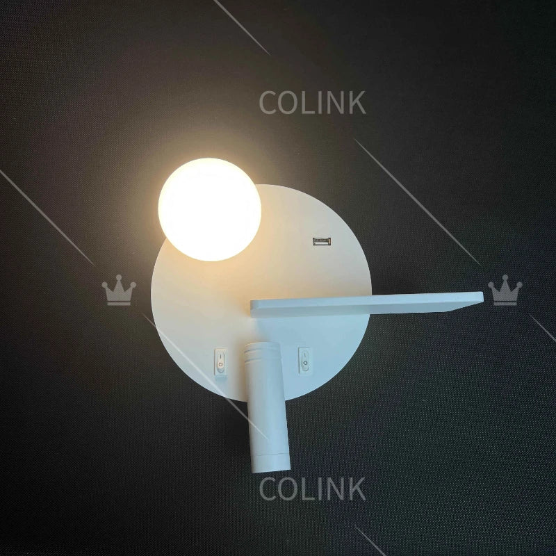 Afralia™ Modern LED Reading Wall Lamp with USB Charging, Nordic Sconce Light for Hotel Bedroom