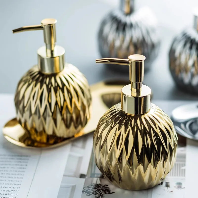 Afralia™ Ceramic Liquid Soap Dispenser Set 400 ML
