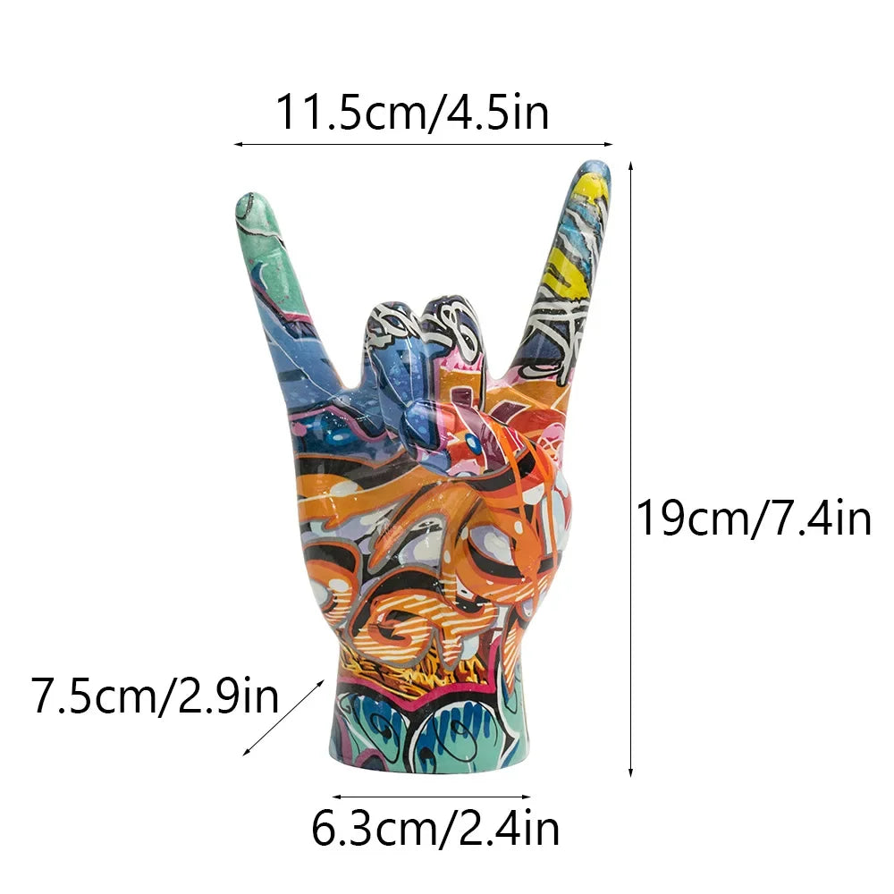 Afralia™ Hand Statue 19cm Modern Pop Art Resin Sculpture Home Decor