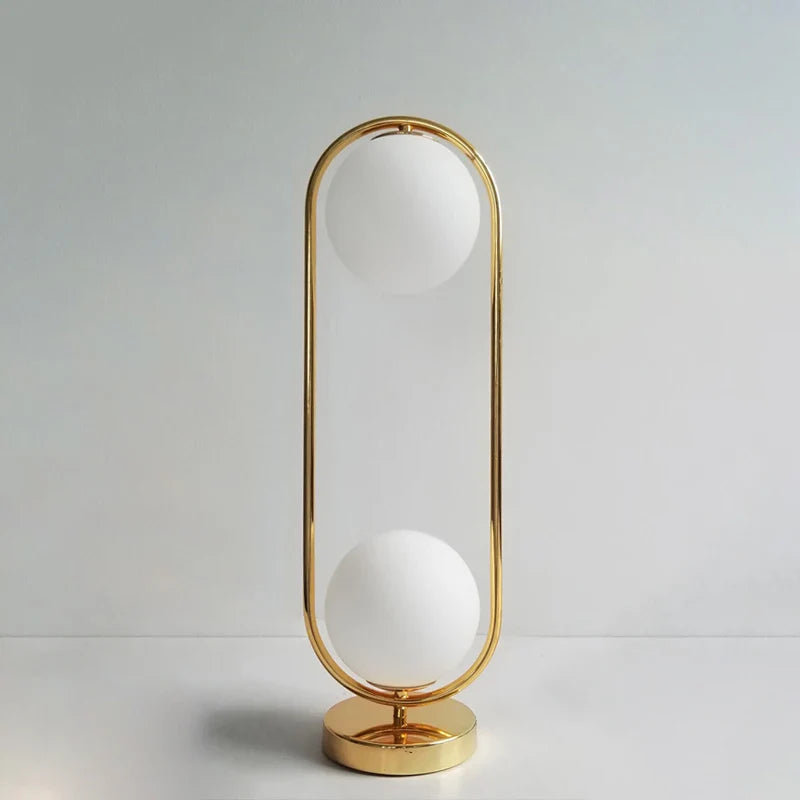 Afralia™ Golden Body Glass LED Desk Lamp - Modern Nordic Art Deco Design