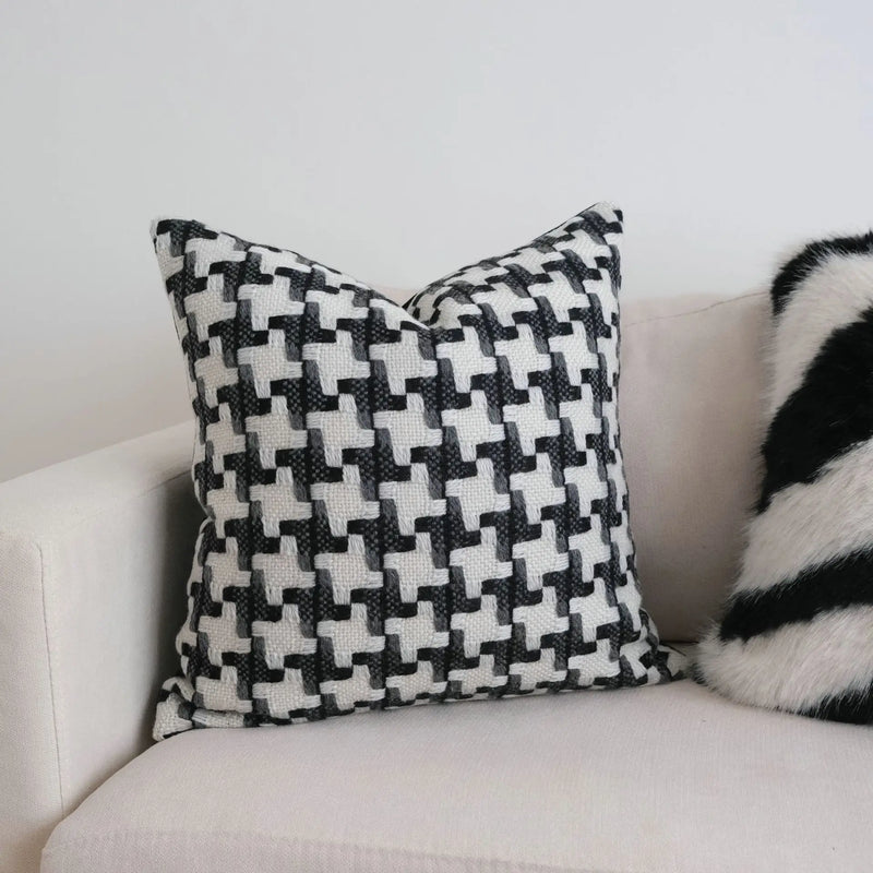 Afralia™ Houndstooth Crochet Cushion Cover Nordic Minimalist Throw Pillow