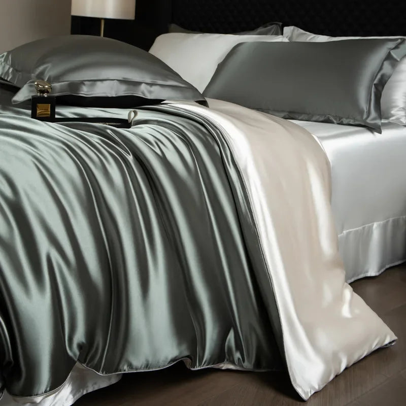 Afralia™ Silk Bedding Sets: Smooth Comforter Covers for Cool Summer Sleep