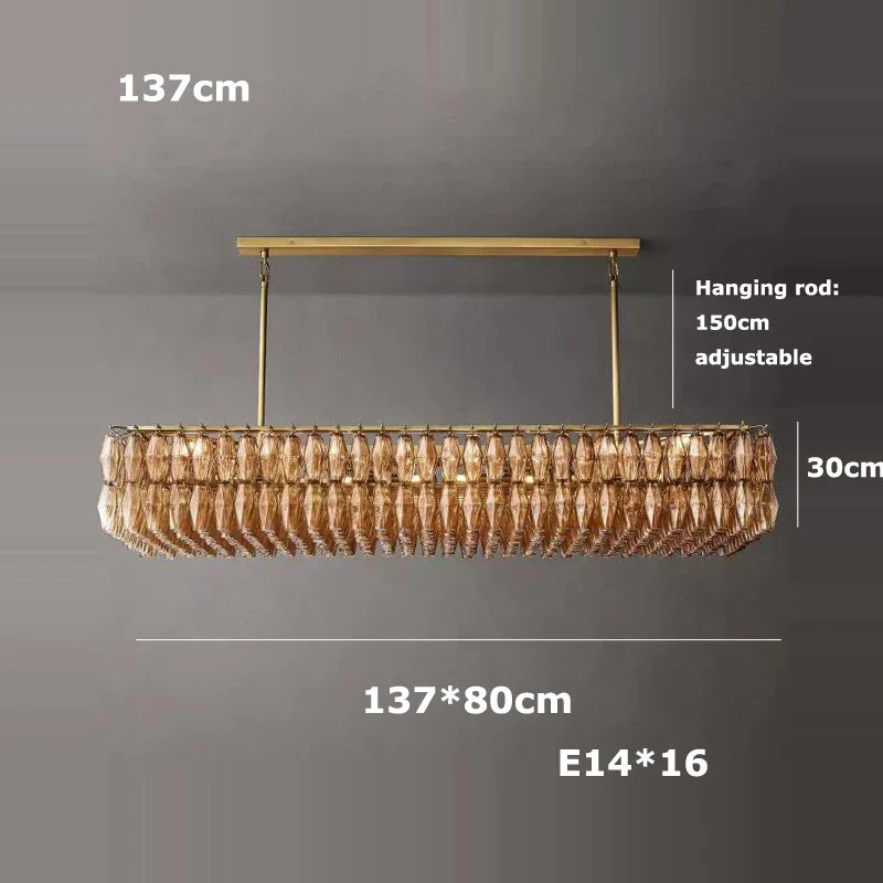 Afralia™ Art Deco Glass Shade Brass LED Chandelier - Luxury Black Dining Room Ceiling Light