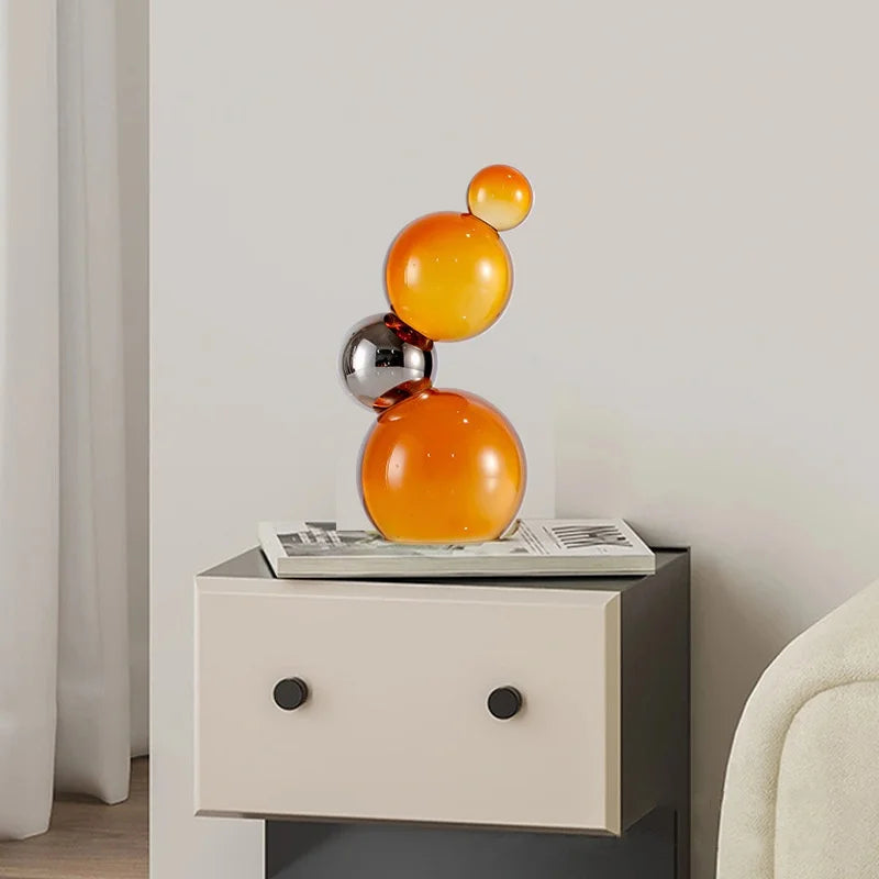 Afralia™ Crystal Bubble Decor Spheres Spliced Glass Ball Figurines Home Decor Accessories