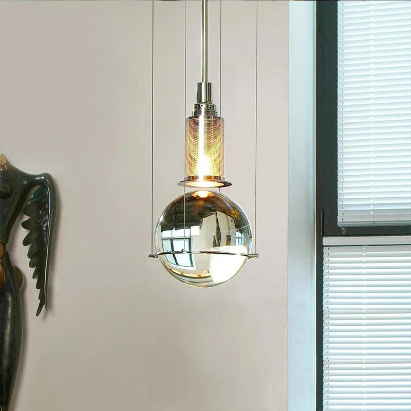 Afralia™ Modern Round Glass LED Ceiling Chandelier Pendant Lights for Living Room Kitchen Island Home Decor