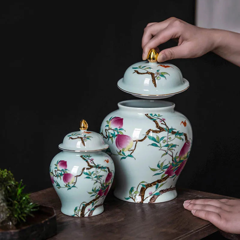 Afralia™ Retro Chinese Tea Storage Pot Porcelain Jar Set for Home Decoration