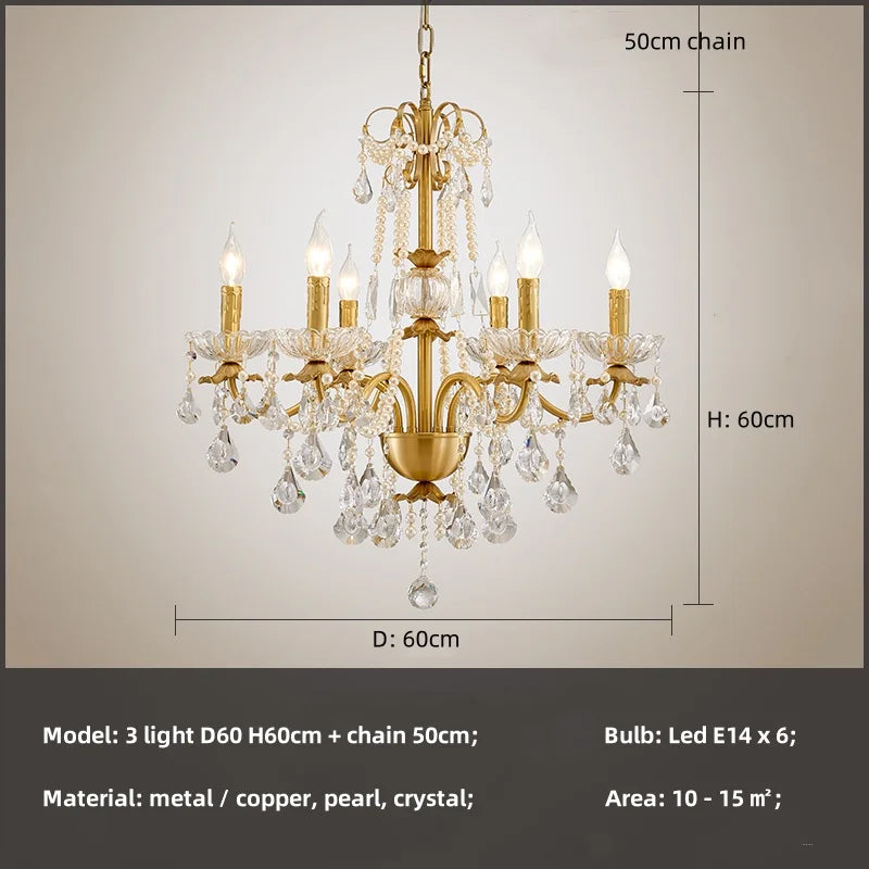 Afralia™ Crystal Pendant Chandelier Foyer Light Luxury Candle Design Led Lamparas
