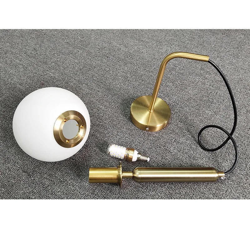 Afralia™ Modern Glass Ball Wall Lamp for Bedroom, Black, Bedside Reading, Home Decor Lighting