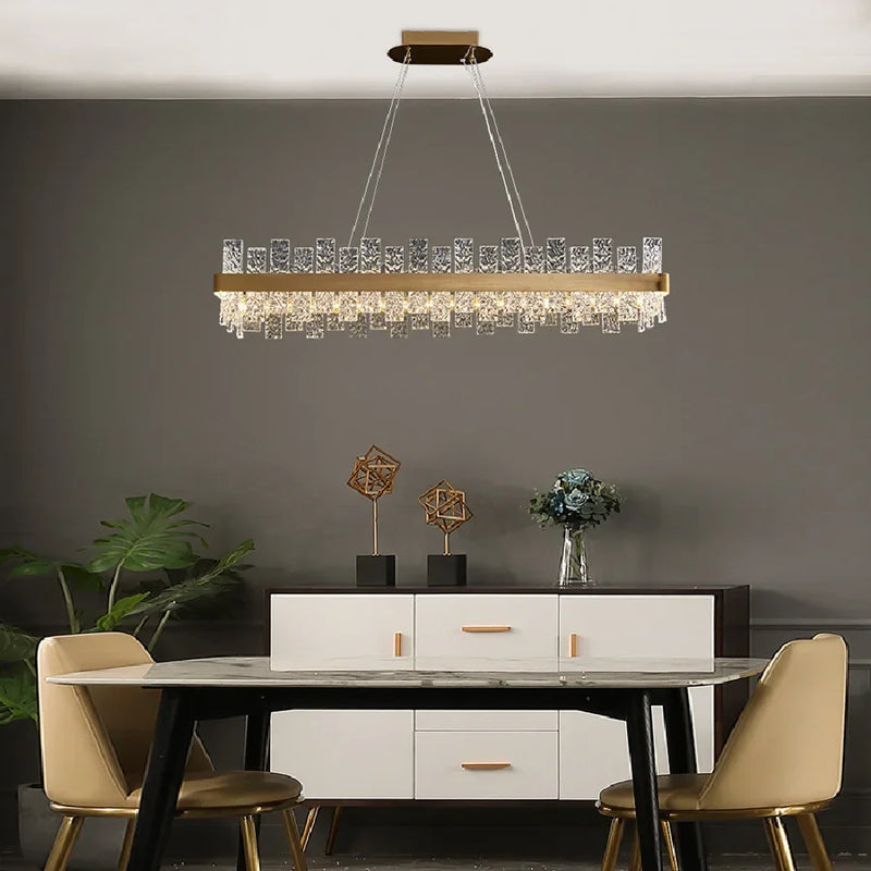 Afralia™ Modern Glass Ceiling Chandelier for Dining & Living Room - Round Pendant Lighting