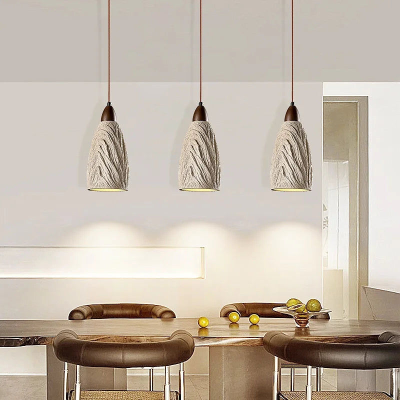 Afralia™ Modern Cement Hanging Light Fixture Aisle Bar Coffee Lampshade LED Pendant