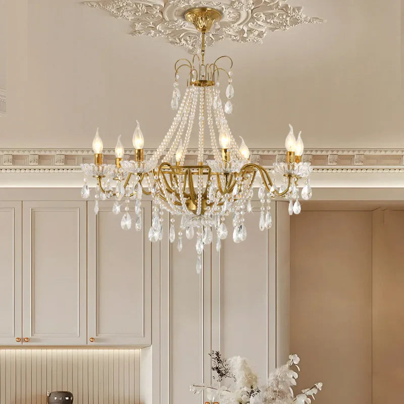 Afralia™ Luxury Crystal Pendant Chandelier for Living Room - Ceiling Light Elegant Suspension Lamp