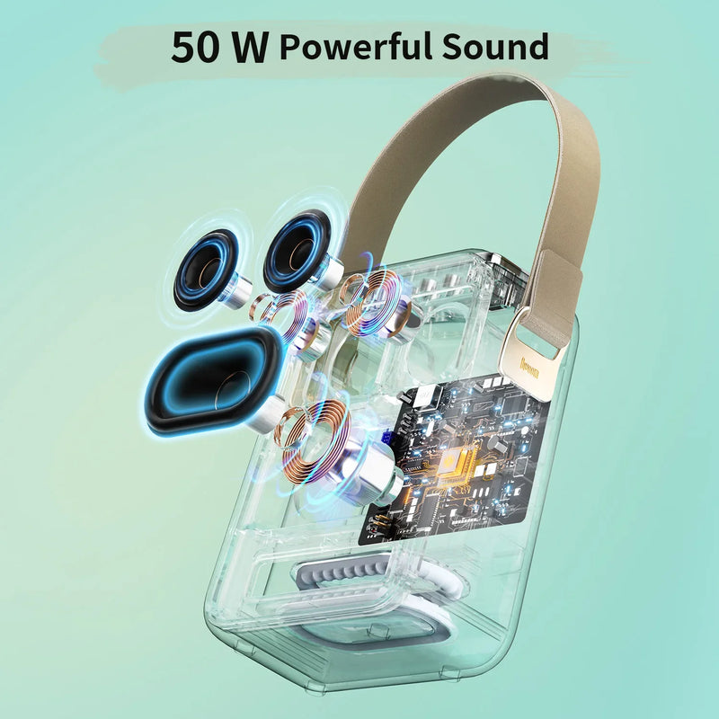 Afralia™ SongBird-HQ Speaker: 50W Powerful Sound, Karaoke Microphone, Voice Change Mode