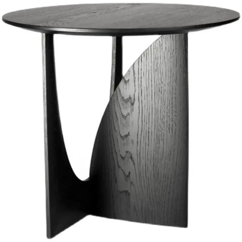 Afralia™ Circular Walnut Wood Coffee Table for Living Room with Solid Nordic Design