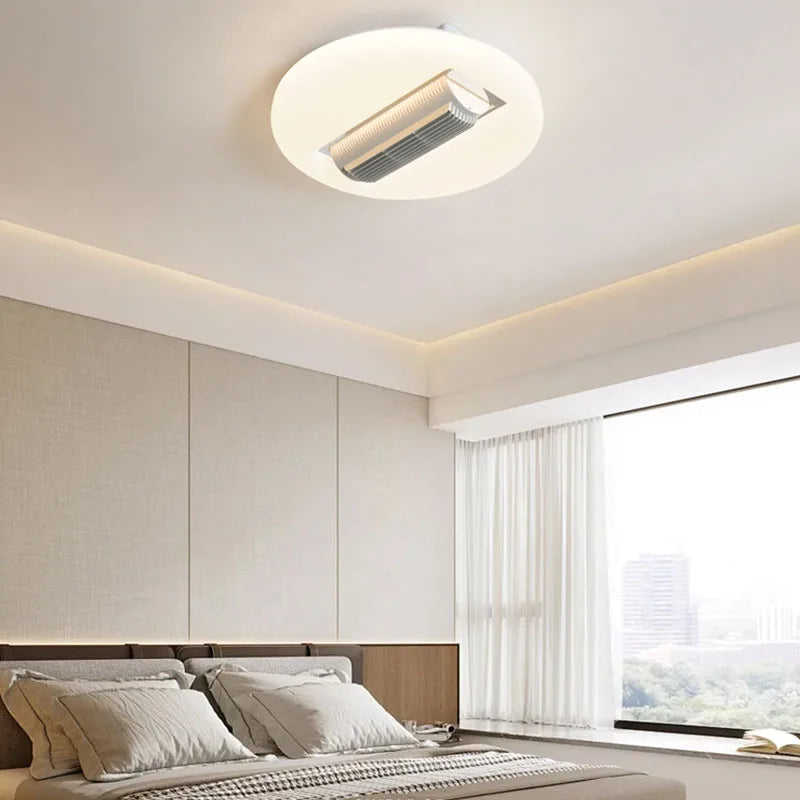 Afralia™ Bladeless Ceiling Fan Light with LED, 3 Color, 6 Speeds Silent Operation