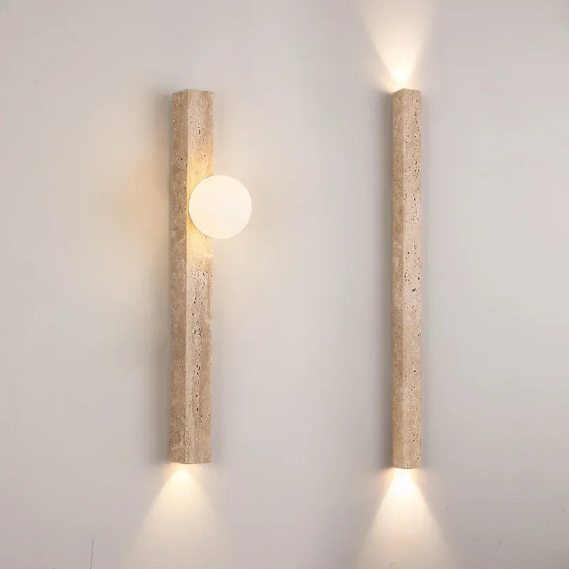 Afralia™ Travertine Wall Lamp Sconce Light for Home Decor & Ambiance