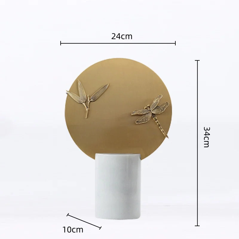 Afralia™ Golden Geometric Circle Insect Figurine Set Home Decor