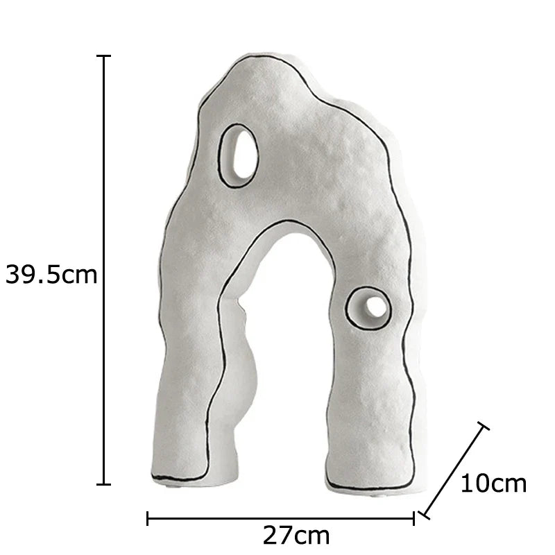 Afralia™ Geometric Ceramic Vase - Abstract Ornaments, Home Decor