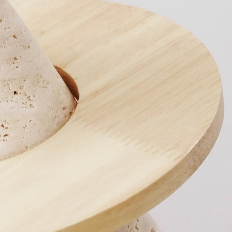 Afralia™ Yellow Travertine Wood LED Pendant Lamp - Nordic Modern Living Dining Room Light