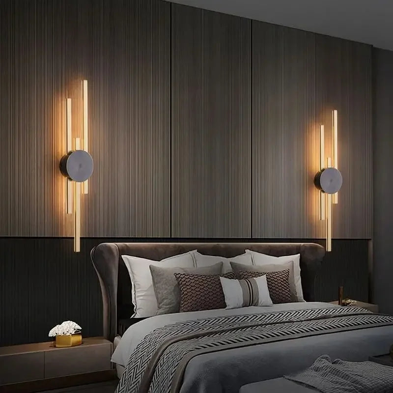 Afralia™ Postmodern Gold LED Wall Lamp Copper Sconce for Living Room
