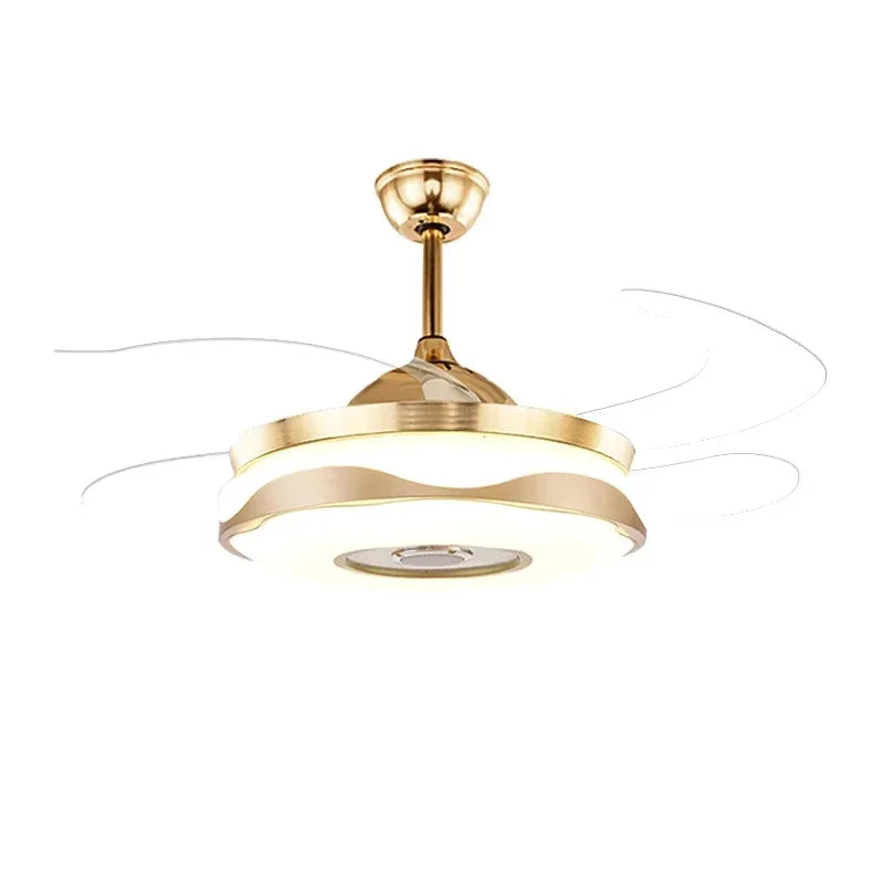 Afralia™ 42" Gold Bluetooth Ceiling Fan Light with Remote & RGB Color Control