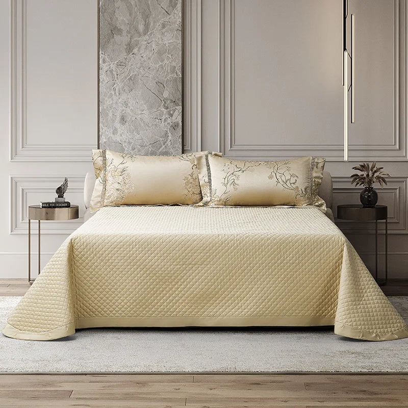 Afralia™ Peony Flowers Satin Jacquard Bedding Set, Luxurious Egyptian Cotton, Soft & Silky Quality