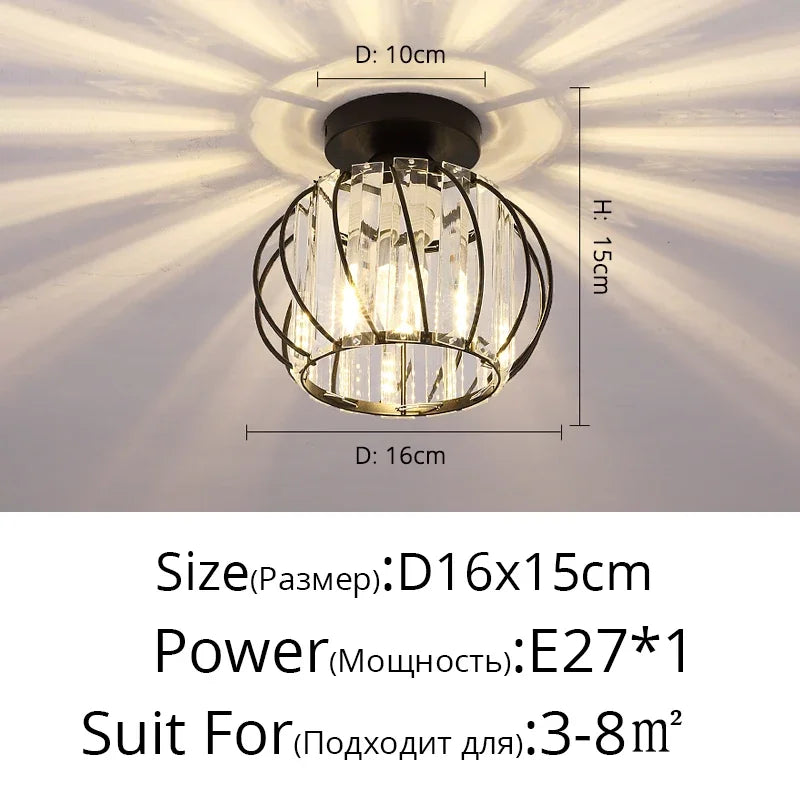 Afralia™ Crystal Glass LED Chandelier for Modern Living, Study, and Aisle Lighting