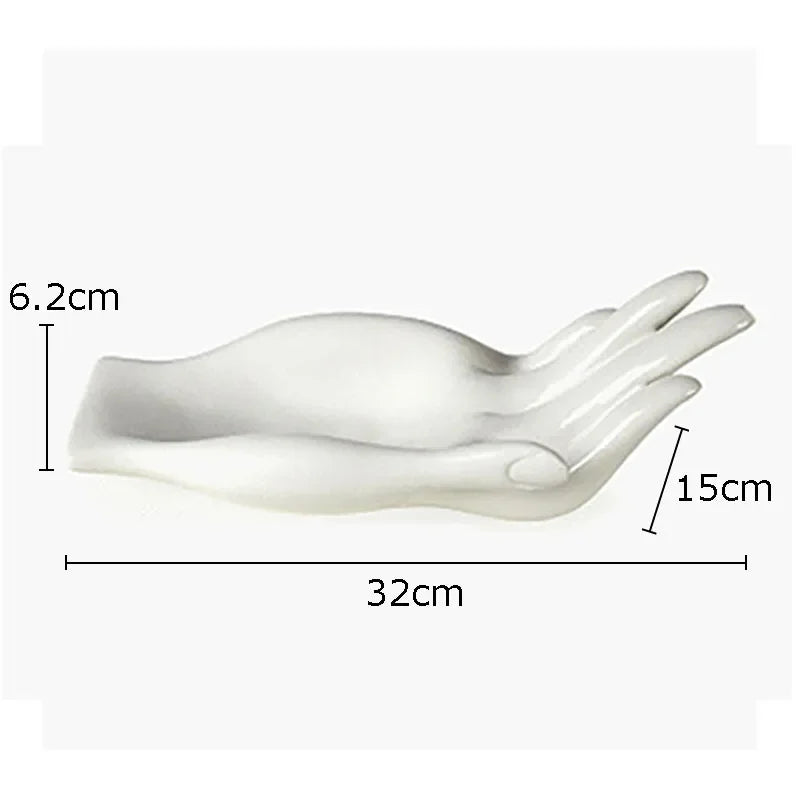 Afralia™ Hand Palm Ceramic Fruit Plate Tray Home Decor