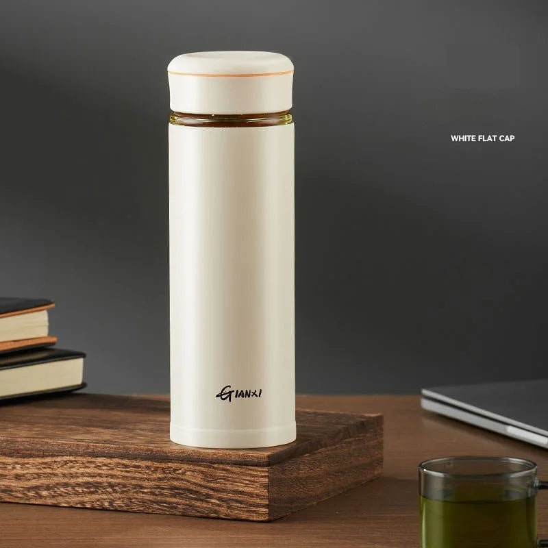 Afralia™ Glass Thermos Cup Tea Separation Set Vacuum Bottle Stainless Steel Office Business Style