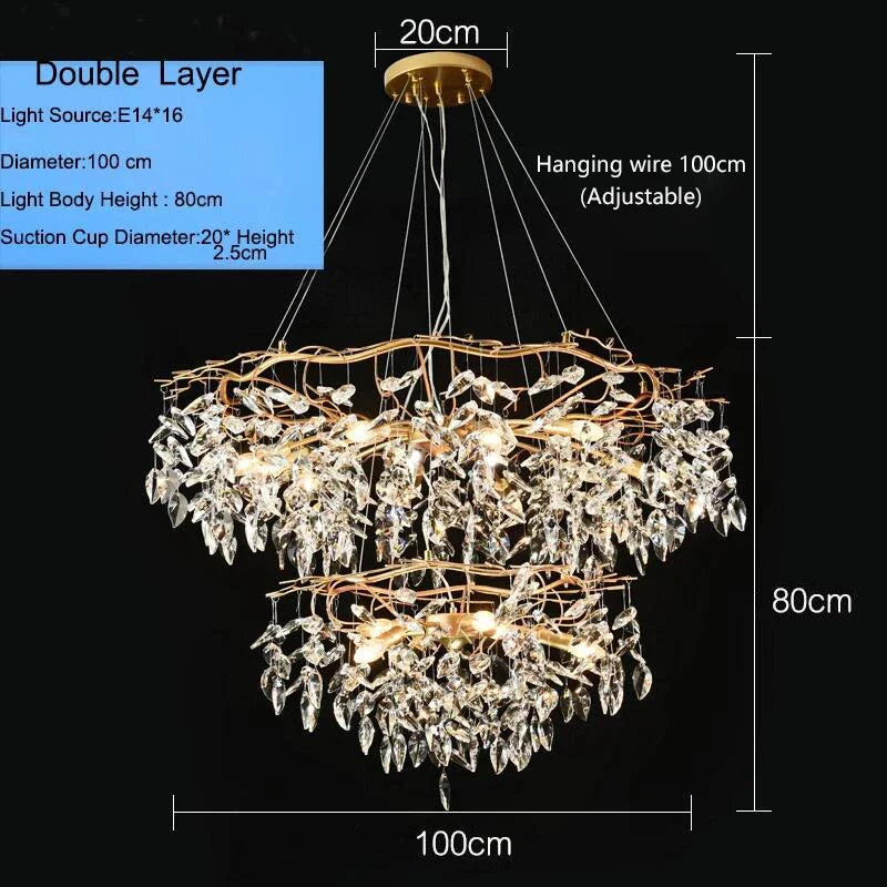 Afralia™ Vintage Crystal Ceiling Lamp LED Chandelier for Living Room & Bedroom