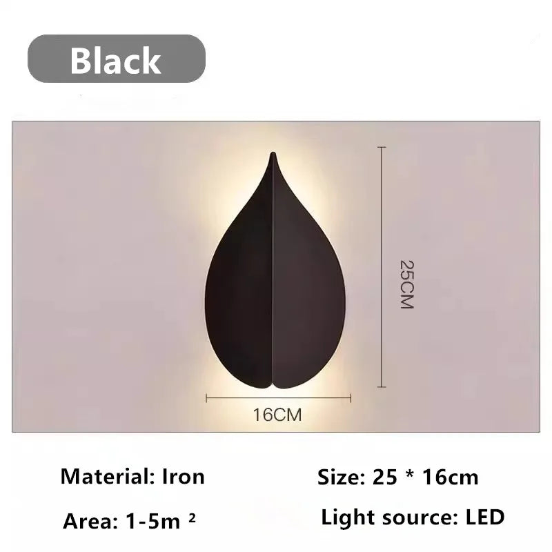 Afralia™ Leaf Design LED Wall Lamp for Modern Living Room and Bedroom