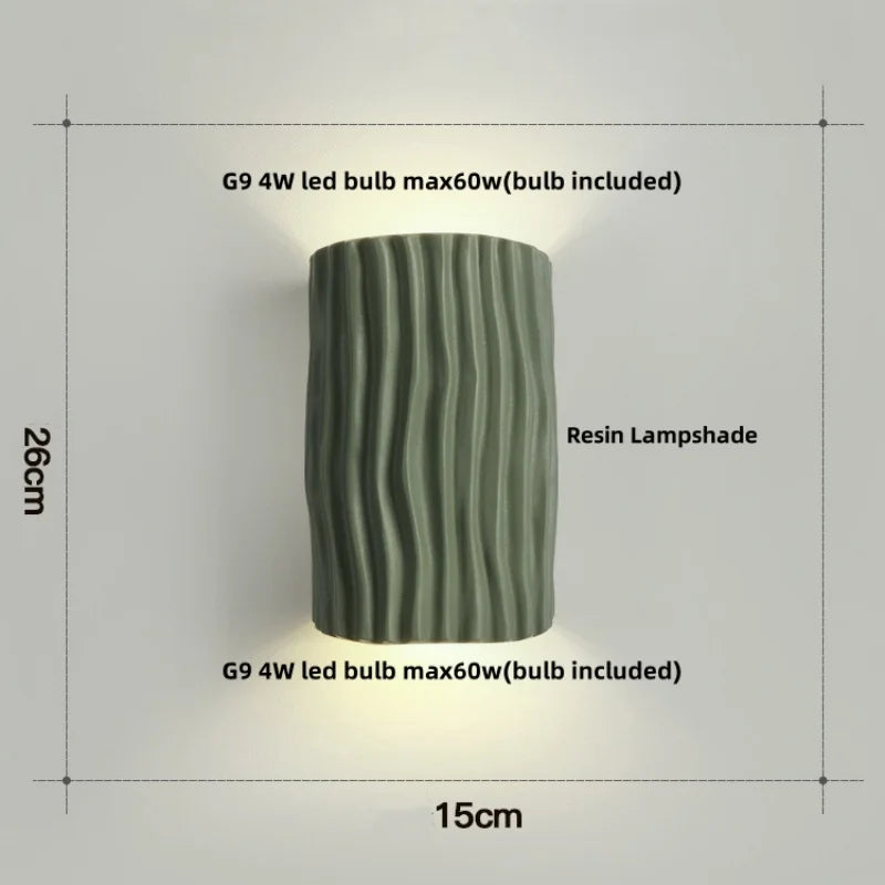 Afralia™ Double LED Wall Lamp Sconce Modern Resin Bathroom Mirror Light