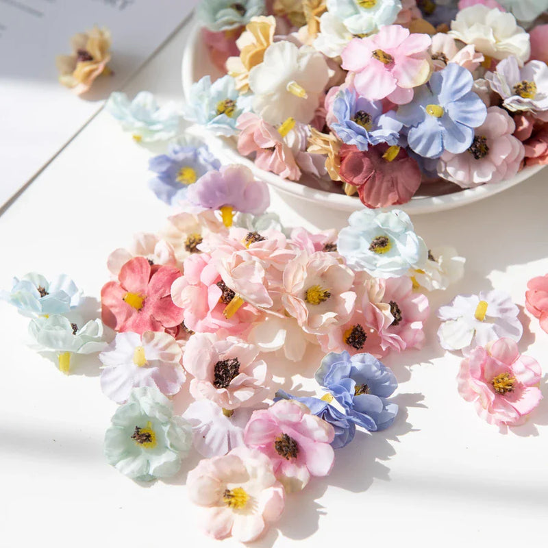 Afralia™ Mini Silk Daisy Flowers - 50pcs Multicolor Wedding Home Decor Scrapbook DIY