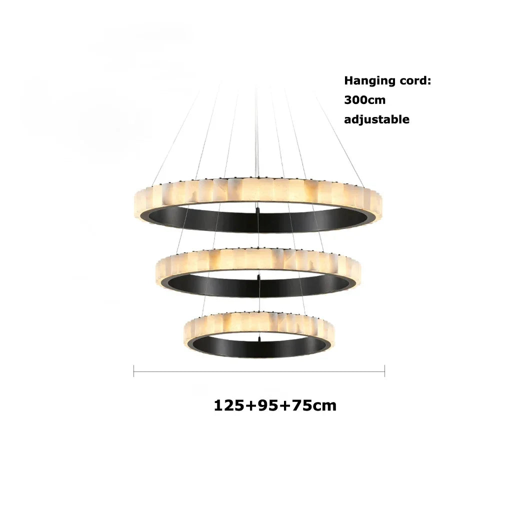 Afralia™ Postmodern Gold Marble Chandelier Light - Dimmable Nordic Pendant for Living Room