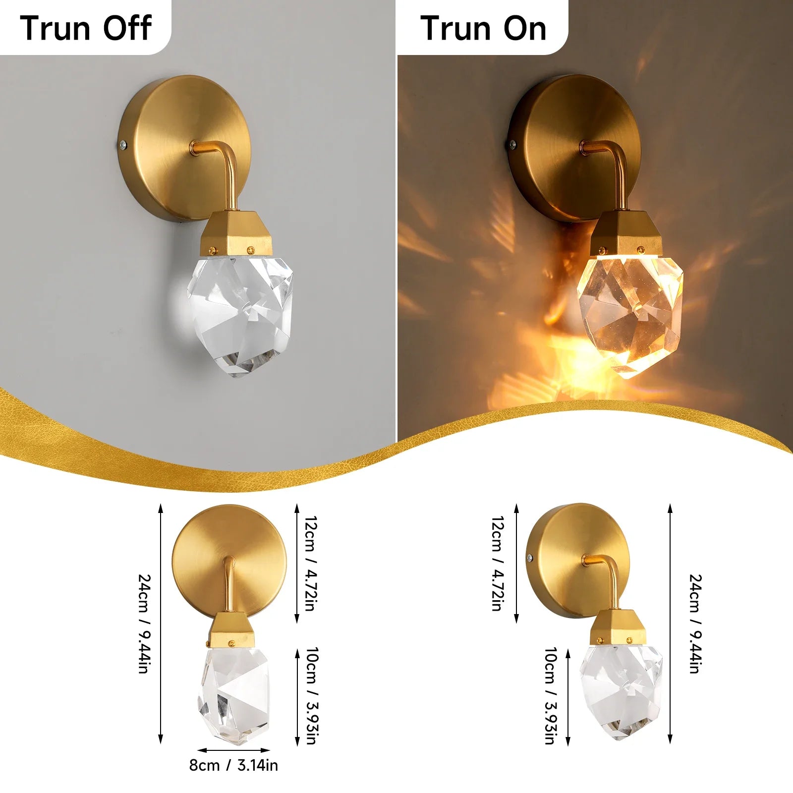 Afralia™ Crystal LED Wall Sconce Fixture - Modern Luxury Copper Ceiling Light for Home Decor