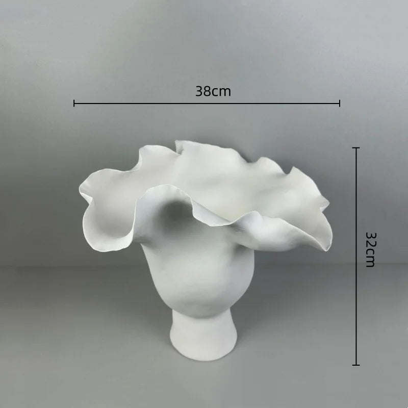 Afralia™ White Ceramic Tulip Vase for Floral Arrangement and Home Decoration