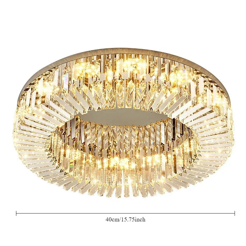 Afralia™ Crystal Ceiling Lamp: Modern Bedroom & Living Room LED Light Luxe Atmosphere