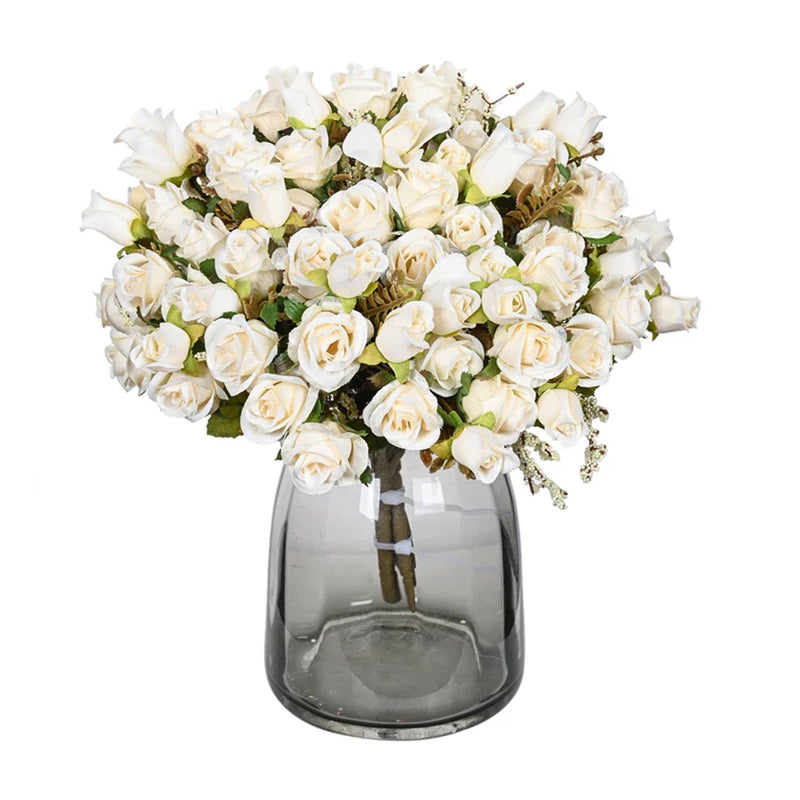 Afralia™ Silk Rose Bouquet for Wedding, Home Decor, Christmas - 15 Heads Artificial Flowers